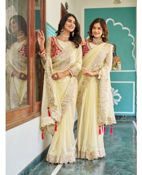 Sarees made of soft silk white