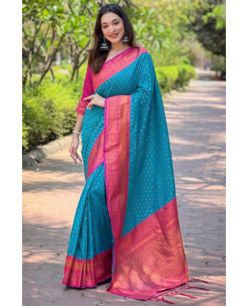 Tilak zari, a blue Paithani saree with a 1000 butti idea
