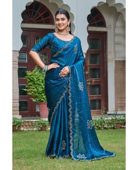 Fendy Silk Saree with Sparkling Diamond Work