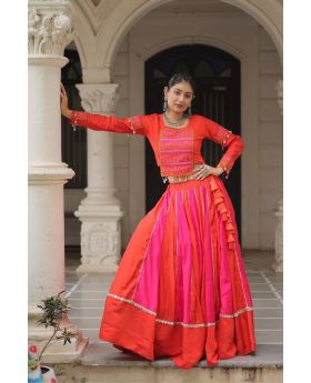 Festive Navratri Lehenga Top Set Gamthi Embroidered Work