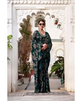 Floral Viscose Brasso Saree in Lurex Fabric with Blouse