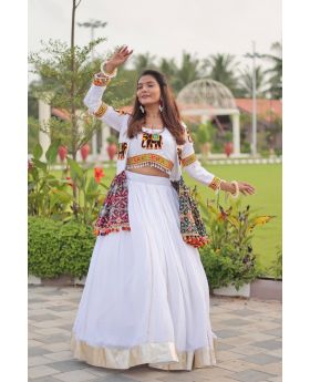 Gamthi Navratri Lehenga Set Pure Cotton with Kodi Lace Work