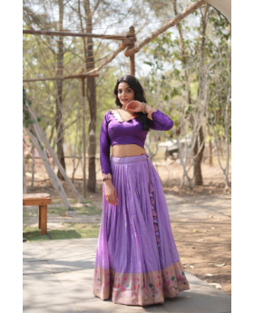 Lavender Choli  in Lehanga Made with Pure Dayble Viscose