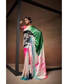 Luxe Soft Satin Saree with Exquisite Digital Prints