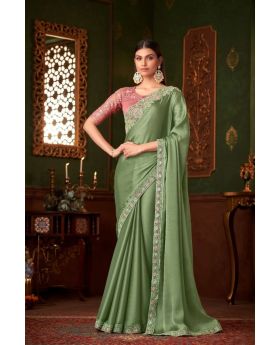 Magic Satin Silk Saree & Coordinated Satin Silk Blouse
