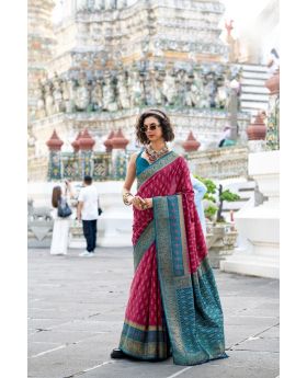 Premium Soft Ikat Handloom  Weave Saree