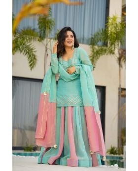 Pure Curancy Silk Lehenga Choli Dupatta Set with Embroidery