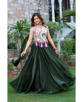 Pure Fendy & Tissue Silk Lehenga Set with 9-Meter Flair