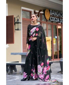 Pure Georgette Saree with Exclusive Designer Print