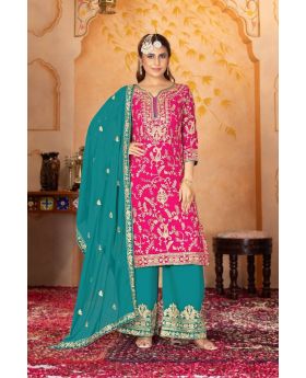 Rani Heavy Faux Georgette Kuta Plazzo Duaptta Suit Set
