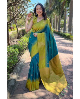 Soft Moonga Silk Sarees in Sky Blue with Zari Designs