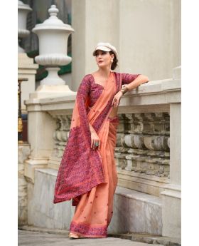 Soft Linen Cotton Saree Lightweight Elegance for Everyday Grace