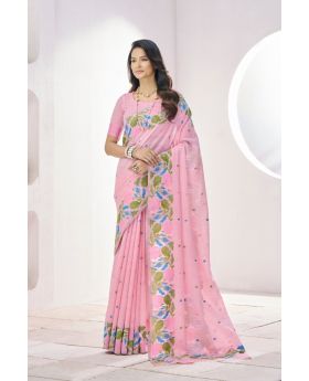 Graceful Soft Linen Saree Classic Comfort with Modern Style