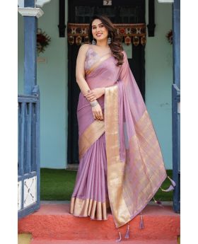 Soothing Lavender Purple Soft Chiffon Saree Floral Print