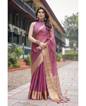 Soft Mauve Pink Lightweight Chiffon with dreamy drape Saree