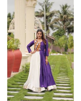Pure Cotton Navratri Choli & Lehenga Set with Gamthi Work