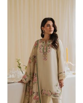 Off White Elegant Embroidered Kurta Plazo Set