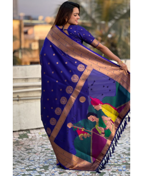 Soft silk sarees with flower designs by Violet Paithani
