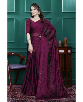 FT-ST-156-1 Black premium natural silk with designer handwork