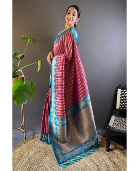 Sarees made of wine-soft silk with two original zari